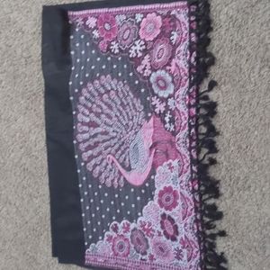 Women's Shawl with peacock pattern
